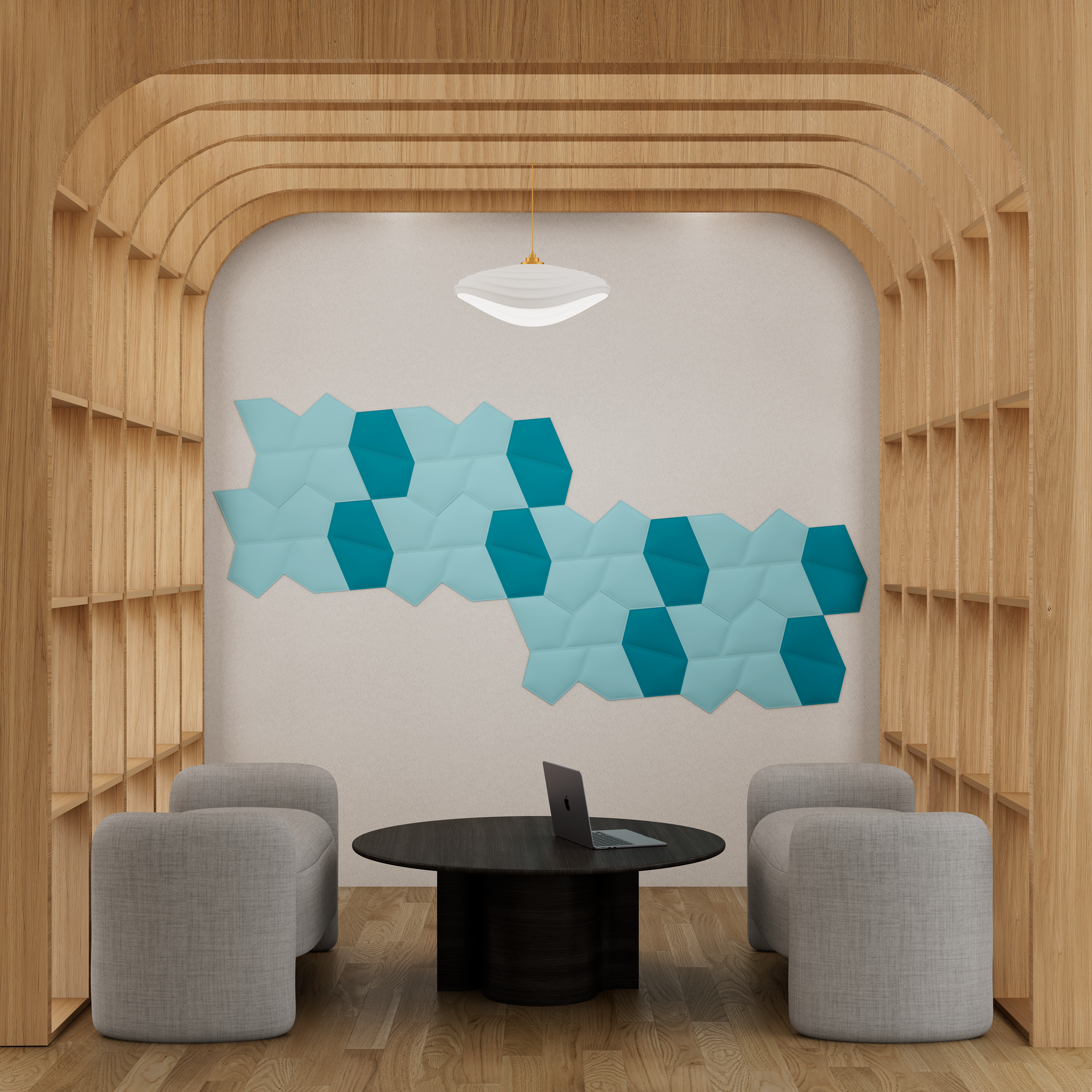 UniVicoustic Penray VMT acoustic tile in Bondi Blue
